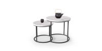 OREO set of two c. tables - white marble / black DIOMMI V-CH-OREO-LAW-BIAŁY_MARMUR
