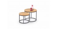 OREO set of two c. tables - golden oak / black DIOMMI V-CH-OREO-LAW-DĄB_ZŁOTY