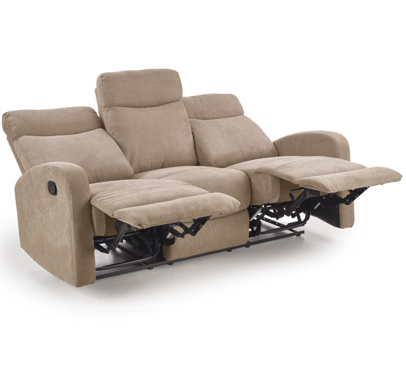OSLO 3S sofa with recliner function color: beige DIOMMI V-CH-OSLO_3S-SOFA-BEŻOWY