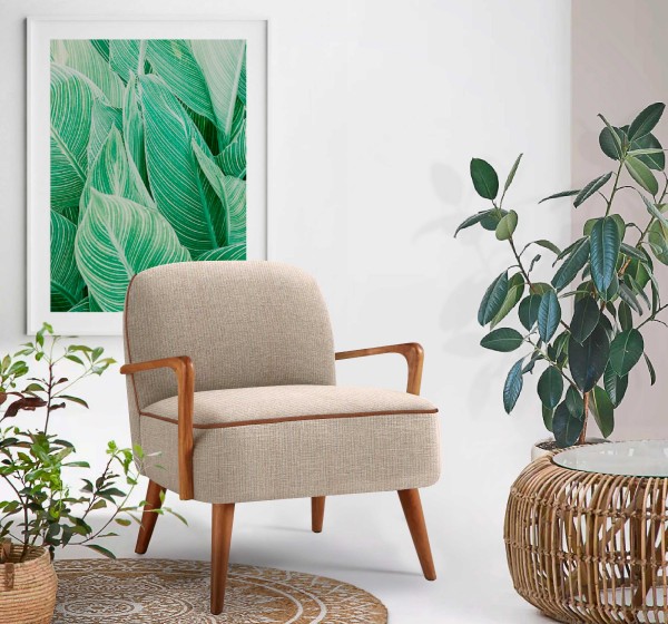 PASTORE leisure armchair  light beige / light walnut DIOMMI V-CH-PASTORE-FOT