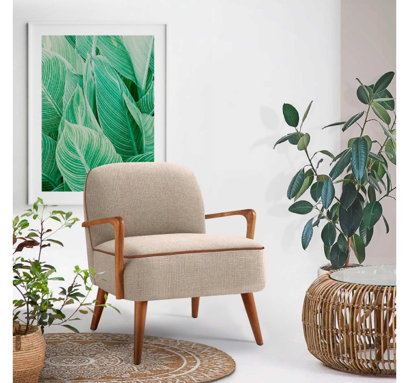 PASTORE leisure armchair  light beige / light walnut DIOMMI V-CH-PASTORE-FOT