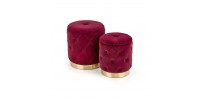POLLY set of two stools, color: dark red DIOMMI V-CH-POLLY-PUFA-BORDOWY