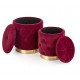 POLLY set of two stools, color: dark red DIOMMI V-CH-POLLY-PUFA-BORDOWY