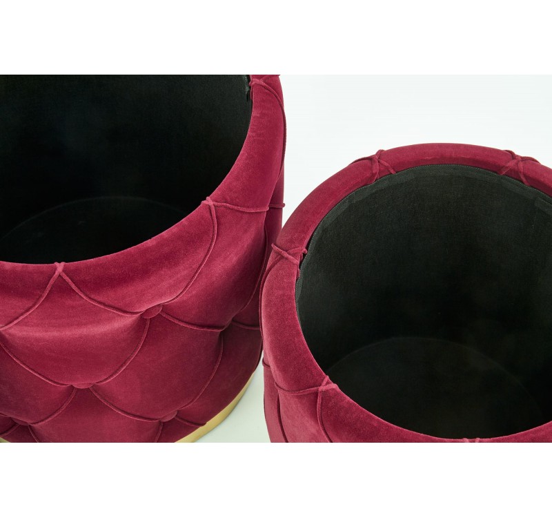 POLLY set of two stools, color: dark red DIOMMI V-CH-POLLY-PUFA-BORDOWY