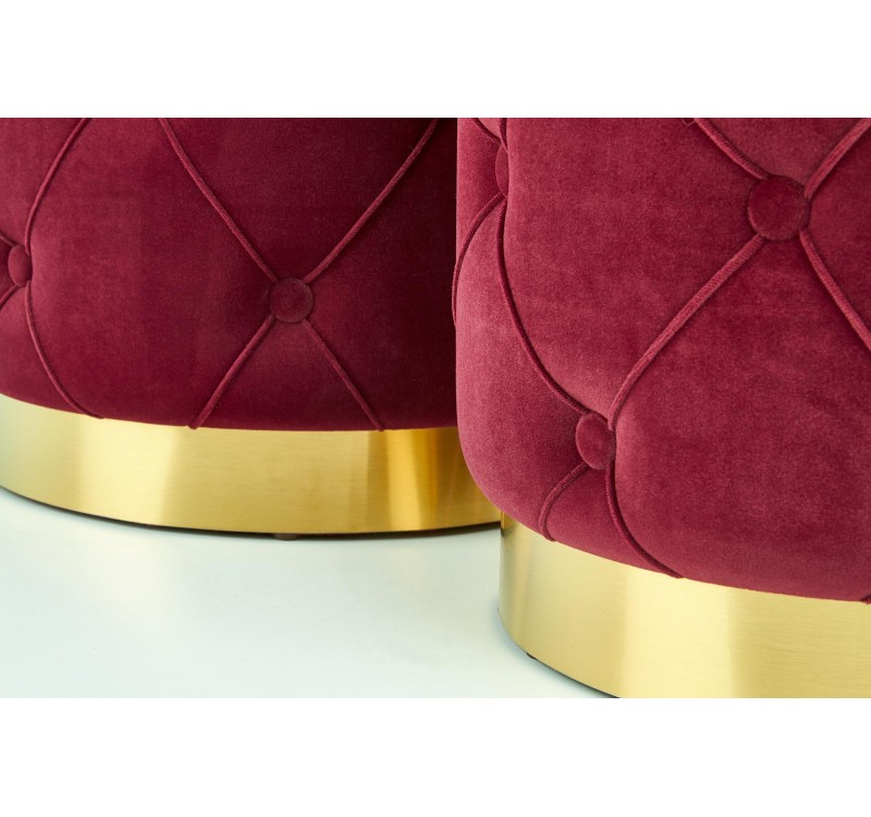 POLLY set of two stools, color: dark red DIOMMI V-CH-POLLY-PUFA-BORDOWY