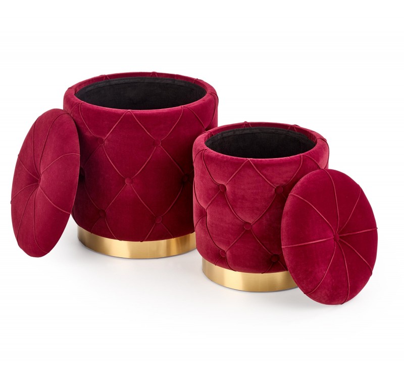 POLLY set of two stools, color: dark red DIOMMI V-CH-POLLY-PUFA-BORDOWY