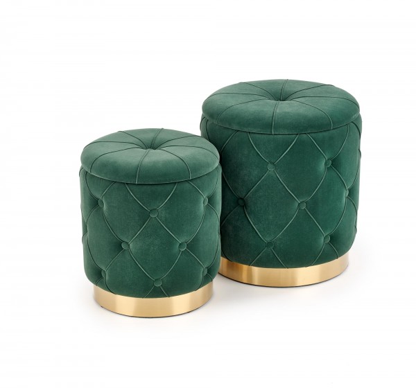 POLLY set of two stools, color: dark green DIOMMI V-CH-POLLY-PUFA-C.ZIELONY