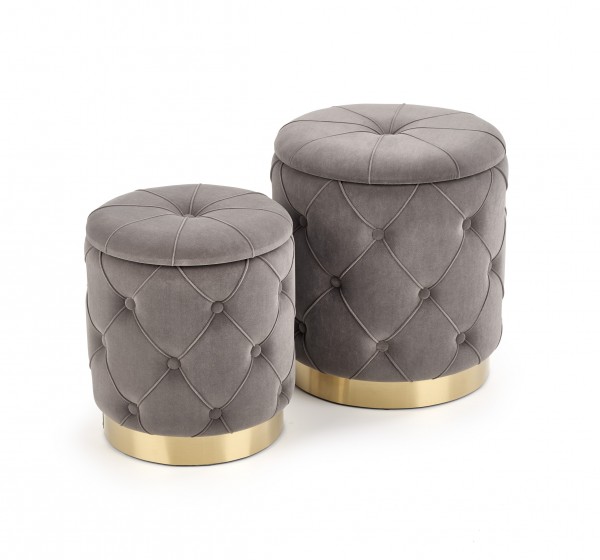 POLLY set of two stools, color: grey DIOMMI V-CH-POLLY-PUFA-POPIEL
