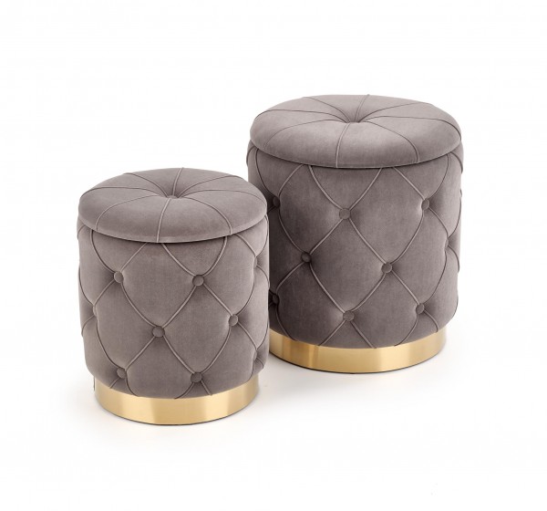 POLLY set of two stools, color: grey DIOMMI V-CH-POLLY-PUFA-POPIEL