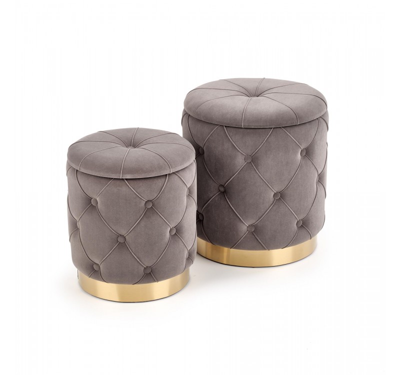 POLLY set of two stools, color: grey DIOMMI V-CH-POLLY-PUFA-POPIEL