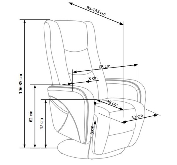 PULSAR recliner chair, color: cappuccino DIOMMI V-CH-PULSAR-FOT-CAPPUCCINO
