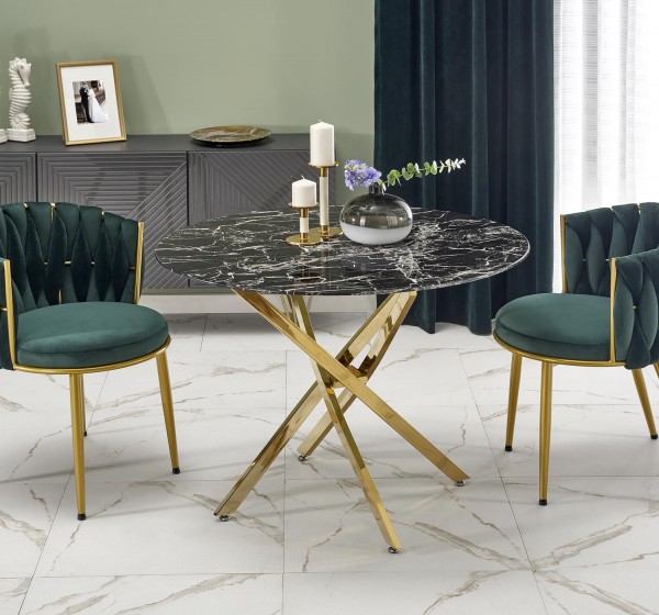 RAYMOND 2 table, color: top - black marble, legs - gold DIOMMI V-CH-RAYMOND_2-ST-CZARNY_ZŁOTY