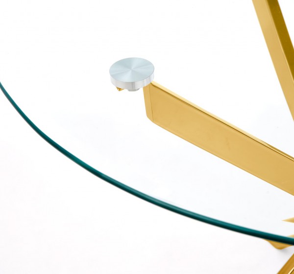 RAYMOND table, color: glass - transparent, legs - gold DIOMMI V-CH-RAYMOND-ST-ZŁOTY
