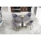 RICARDO extension table, color: top - grey marble, legs - dark grey DIOMMI V-CH-RICARDO-ST