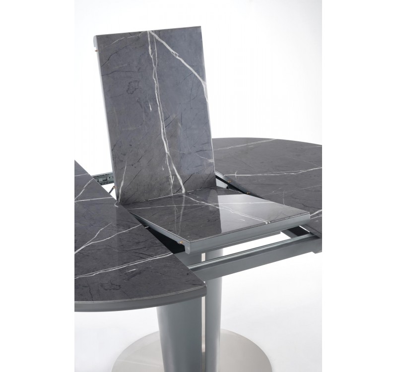RICARDO extension table, color: top - grey marble, legs - dark grey DIOMMI V-CH-RICARDO-ST