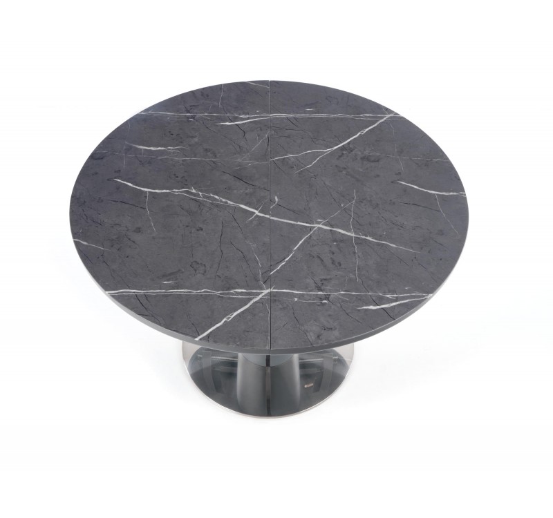 RICARDO extension table, color: top - grey marble, legs - dark grey DIOMMI V-CH-RICARDO-ST