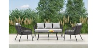 ROCCA, garden set ( sofa + chair 2x + c. table ), l.grey / d.grey DIOMMI V-CH-ROCCA-ZESTAW