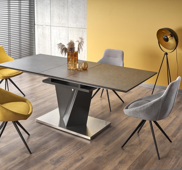 SALVADOR extension table, color: top - dark grey, legs - dark grey DIOMMI V-CH-SALVADOR-ST