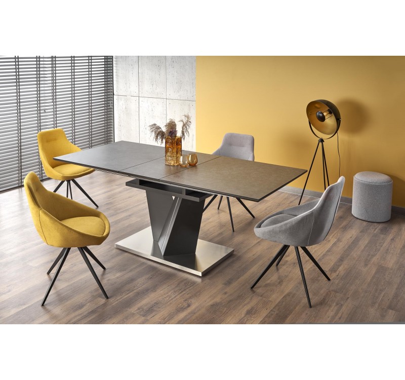 SALVADOR extension table, color: top - dark grey, legs - dark grey DIOMMI V-CH-SALVADOR-ST