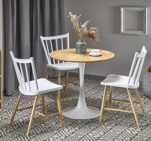 STING table, color: top - golden oak, legs - white DIOMMI V-CH-STING-ST