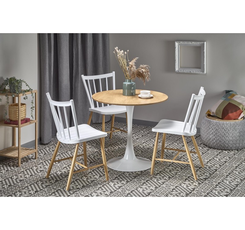 STING table, color: top - golden oak, legs - white DIOMMI V-CH-STING-ST