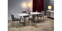 TIZIANO extension table, color: top - light grey / dark grey, legs - dark grey DIOMMI V-CH-TIZIANO-ST