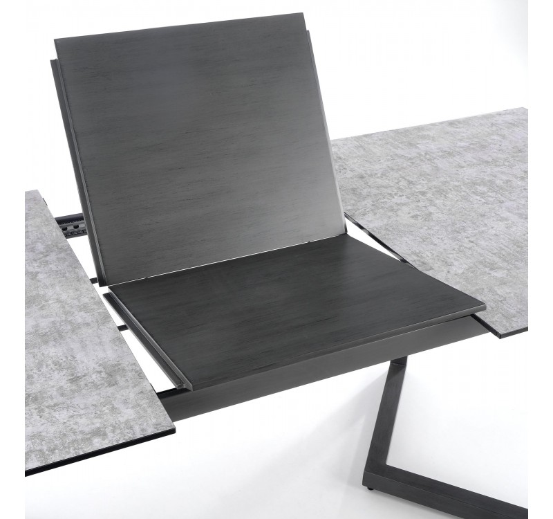 TIZIANO extension table, color: top - light grey / dark grey, legs - dark grey DIOMMI V-CH-TIZIANO-ST