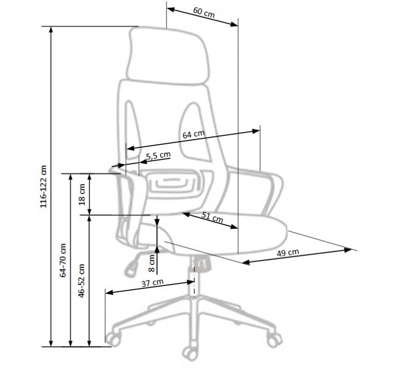 VALDEZ office chair, color: black / grey DIOMMI V-CH-VALDEZ-FOT-POPIEL