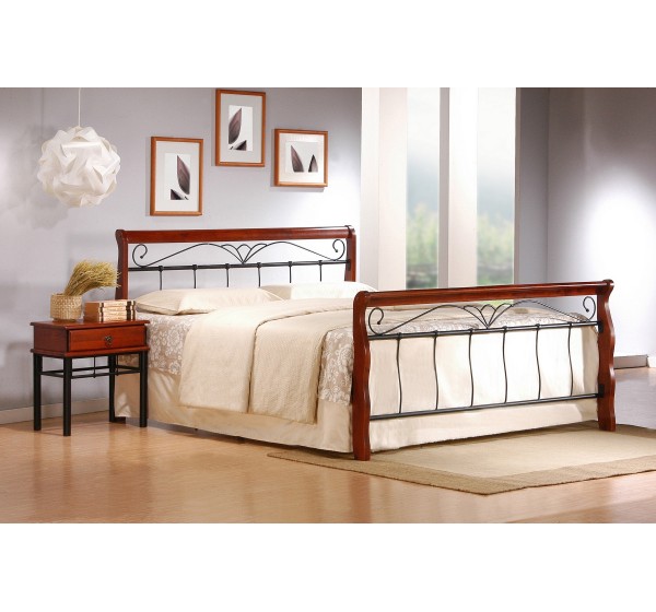 VERONICA bed 160 cm color: ant. cherry/black DIOMMI V-CH-VERONICA_160CM-LOZ