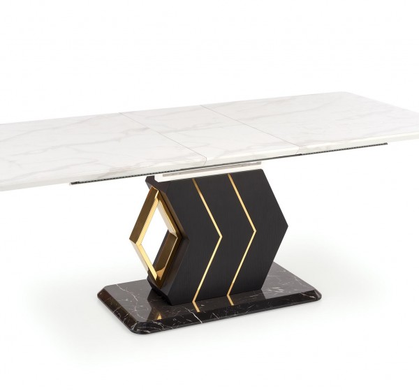 VINCENZO table white marble, leg black/gold DIOMMI V-CH-VINCENZO-ST