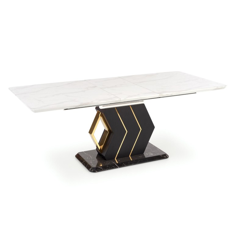 VINCENZO table white marble, leg black/gold DIOMMI V-CH-VINCENZO-ST