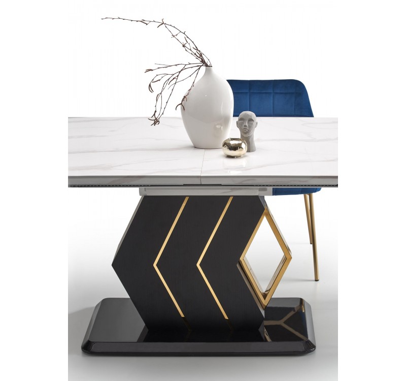VINCENZO table white marble, leg black/gold DIOMMI V-CH-VINCENZO-ST