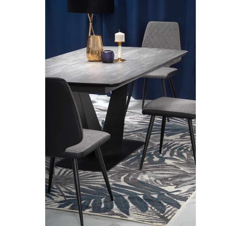 VINSTON extension table, color: top - dark grey / black, legs - black DIOMMI V-CH-VINSTON-ST