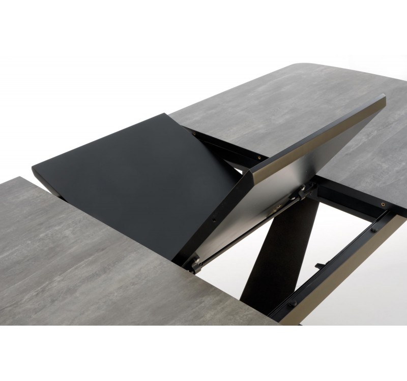 VINSTON extension table, color: top - dark grey / black, legs - black DIOMMI V-CH-VINSTON-ST