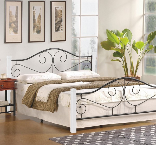 VIOLETTA 16 bed, color: ecru / black DIOMMI V-CH-VIOLETTA_160-LOZ-BIAŁY