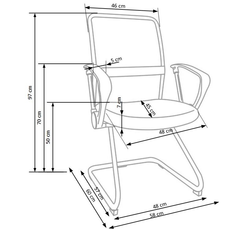 VIRE SKID chair color: black DIOMMI V-CH-VIRE_SKID-FOT