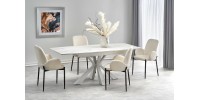 VIVALDI extension table white marble, leg white DIOMMI V-CH-VIVALDI-ST