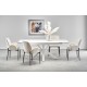 VIVALDI extension table white marble, leg white DIOMMI V-CH-VIVALDI-ST