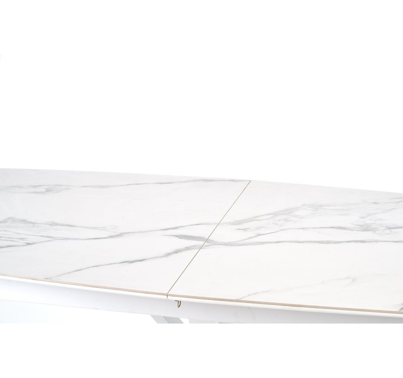VIVALDI extension table white marble, leg white DIOMMI V-CH-VIVALDI-ST