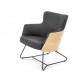 CHILLOUT leisure armchair dark grey / natural oak, legs - black DIOMMI V-PL-CHILLOUT-FOT-C.POPIEL/DĄB NAT.