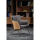 CHILLOUT leisure armchair dark grey / natural oak, legs - black DIOMMI V-PL-CHILLOUT-FOT-C.POPIEL/DĄB NAT.