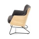 CHILLOUT leisure armchair dark grey / natural oak, legs - black DIOMMI V-PL-CHILLOUT-FOT-C.POPIEL/DĄB NAT.