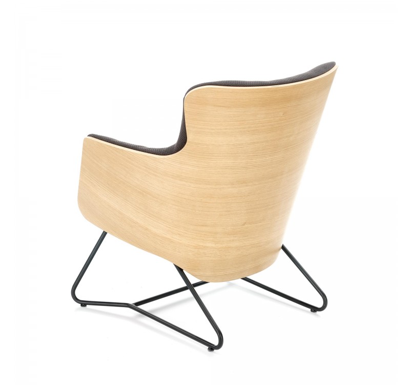 CHILLOUT leisure armchair dark grey / natural oak, legs - black DIOMMI V-PL-CHILLOUT-FOT-C.POPIEL/DĄB NAT.