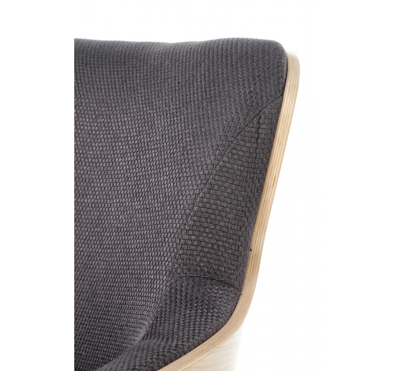 CHILLOUT leisure armchair dark grey / natural oak, legs - black DIOMMI V-PL-CHILLOUT-FOT-C.POPIEL/DĄB NAT.