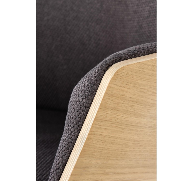 CHILLOUT leisure armchair dark grey / natural oak, legs - black DIOMMI V-PL-CHILLOUT-FOT-C.POPIEL/DĄB NAT.