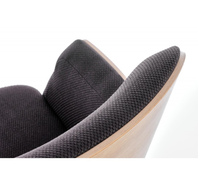 CHILLOUT leisure armchair dark grey / natural oak, legs - black DIOMMI V-PL-CHILLOUT-FOT-C.POPIEL/DĄB NAT.