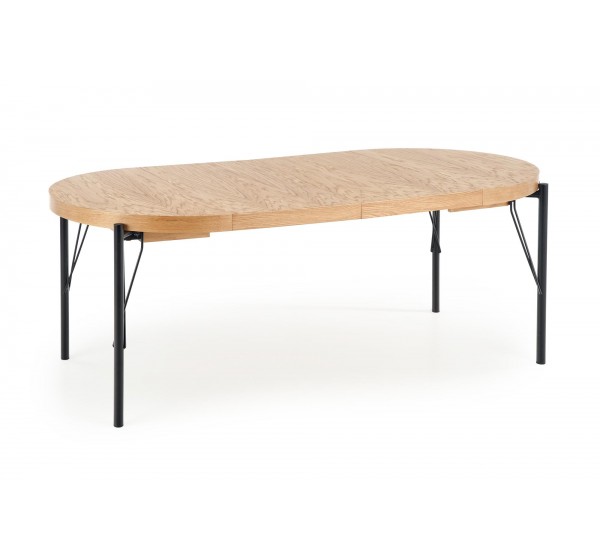 INFERNO extension table, color: natural oak / black DIOMMI V-PL-INFERNO-ST