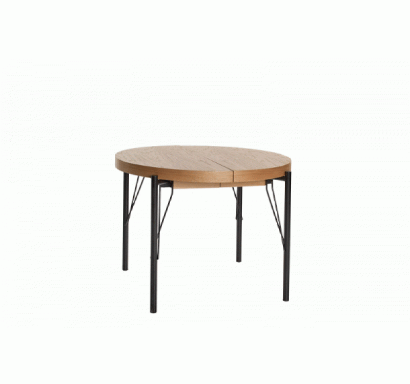 INFERNO extension table, color: natural oak / black DIOMMI V-PL-INFERNO-ST
