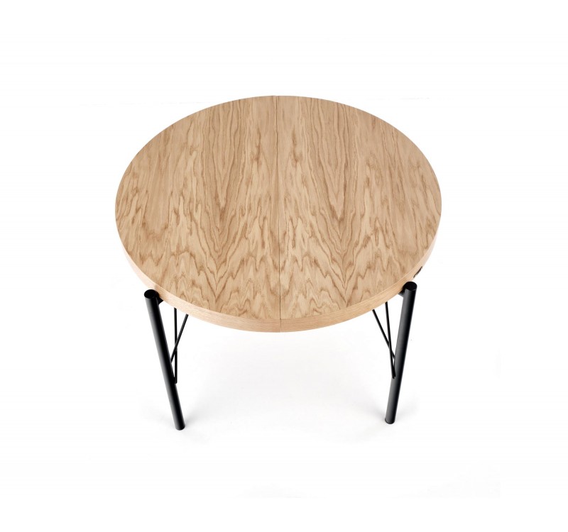 INFERNO extension table, color: natural oak / black DIOMMI V-PL-INFERNO-ST