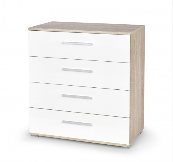 LIMA KM-3 chest, color: sonoma oak / white DIOMMI V-PL-LIMA-KM3-BIAŁY/SONOMA